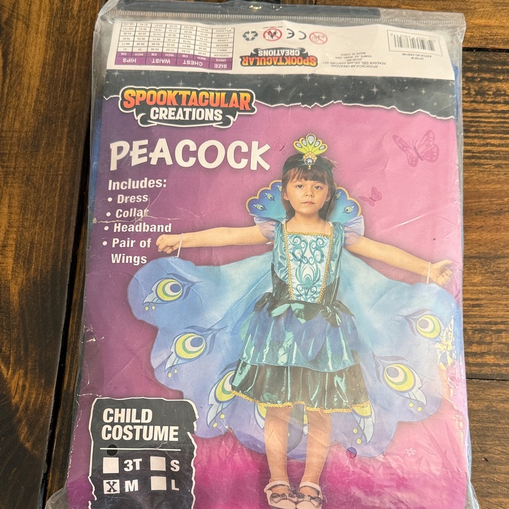 Spooktacular Creations Peacock Costume for Girls - Blue/Green (M)